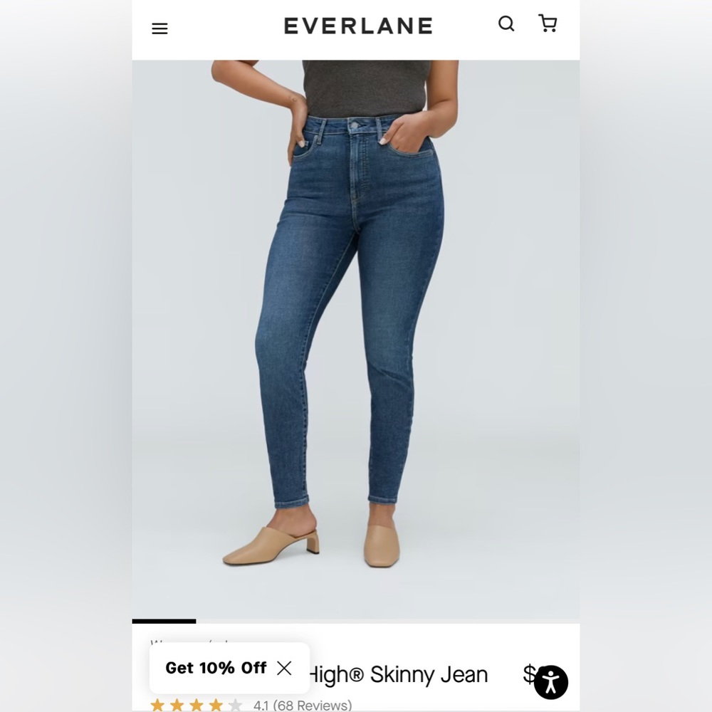 Everlane The High Rise Skinny Jeans Size 29 NWT